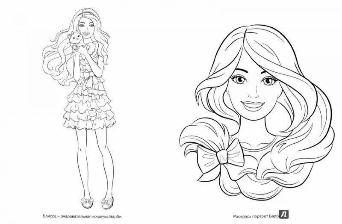 Amazing barbie face coloring page