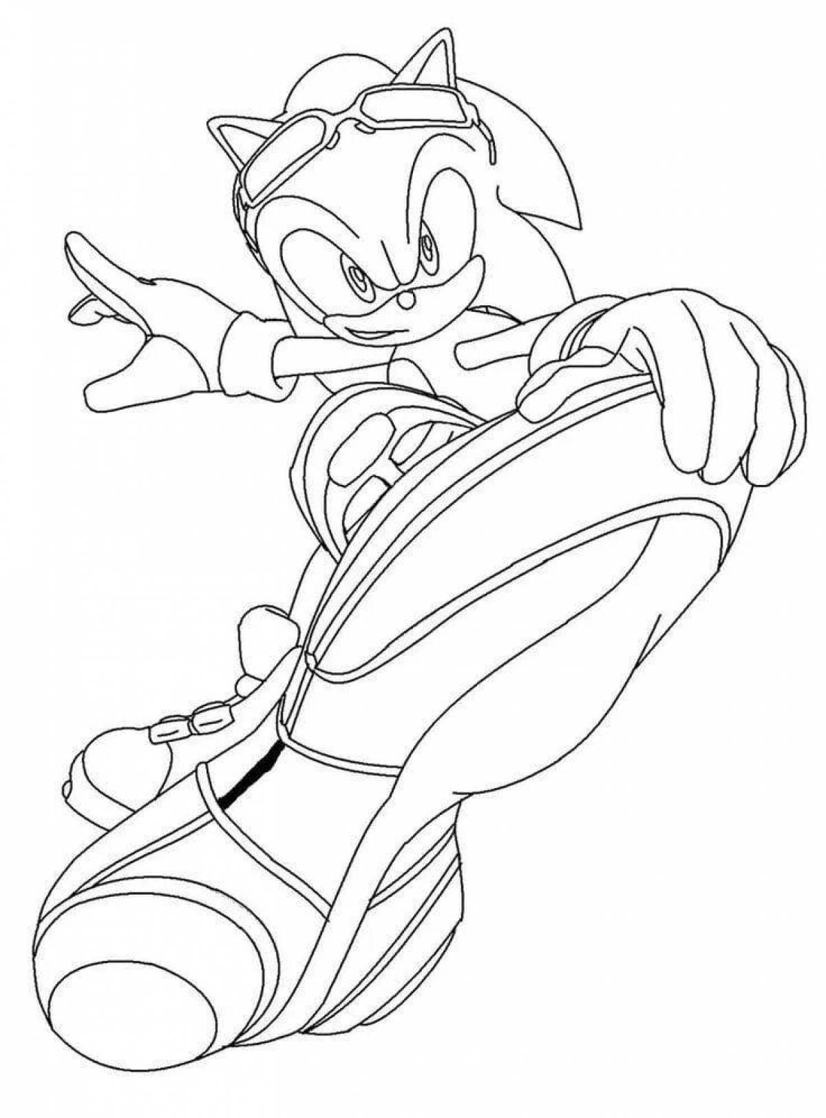 Bright Blue Sonic Coloring Page