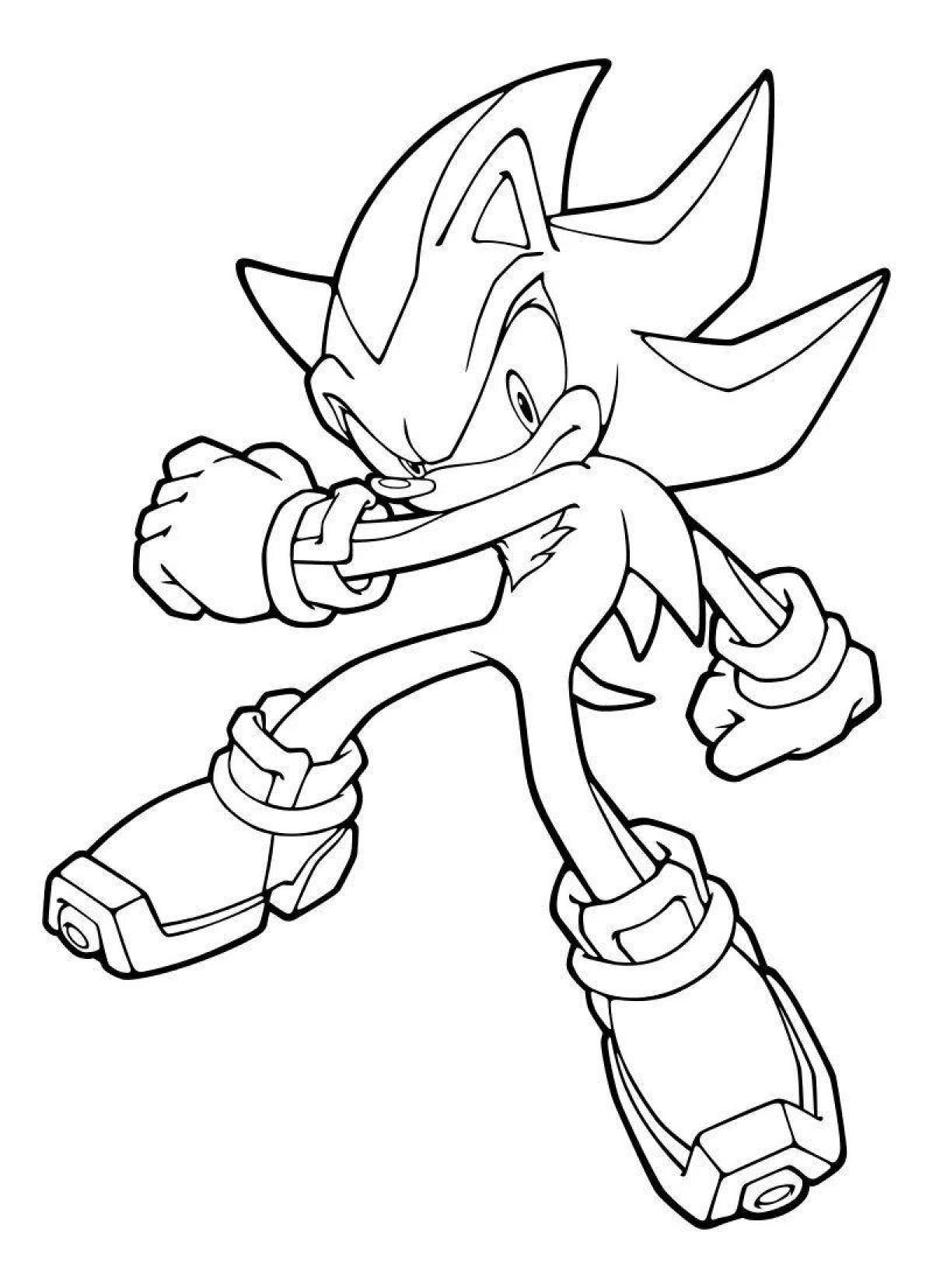 Bright blue sonic coloring page