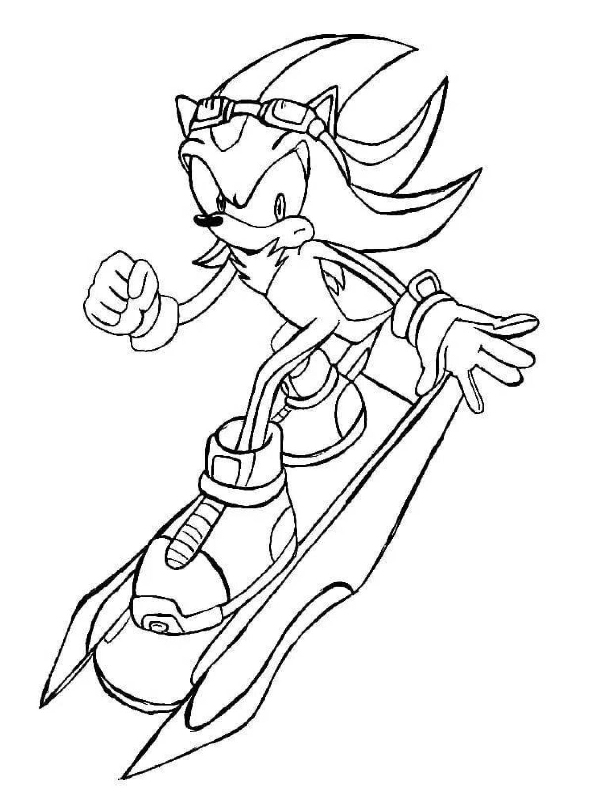 Bold blue sonic coloring page