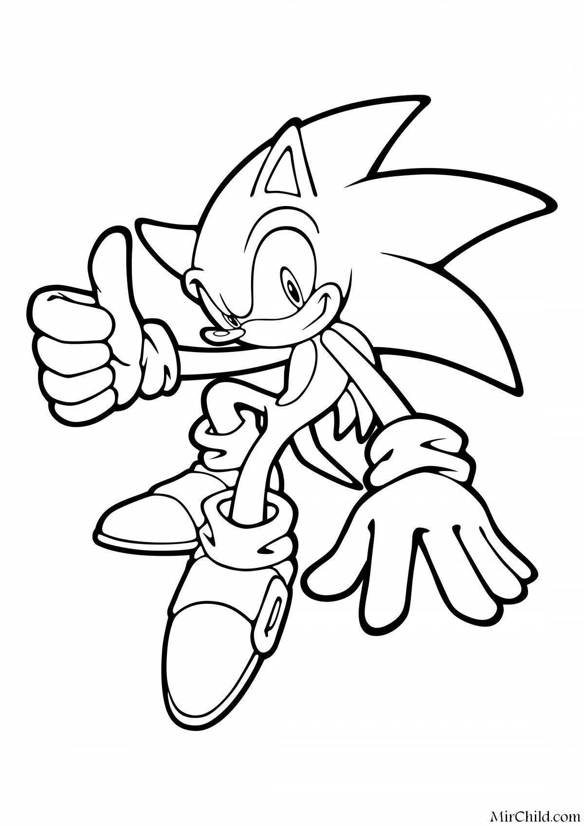 Fabulous blue sonic coloring page