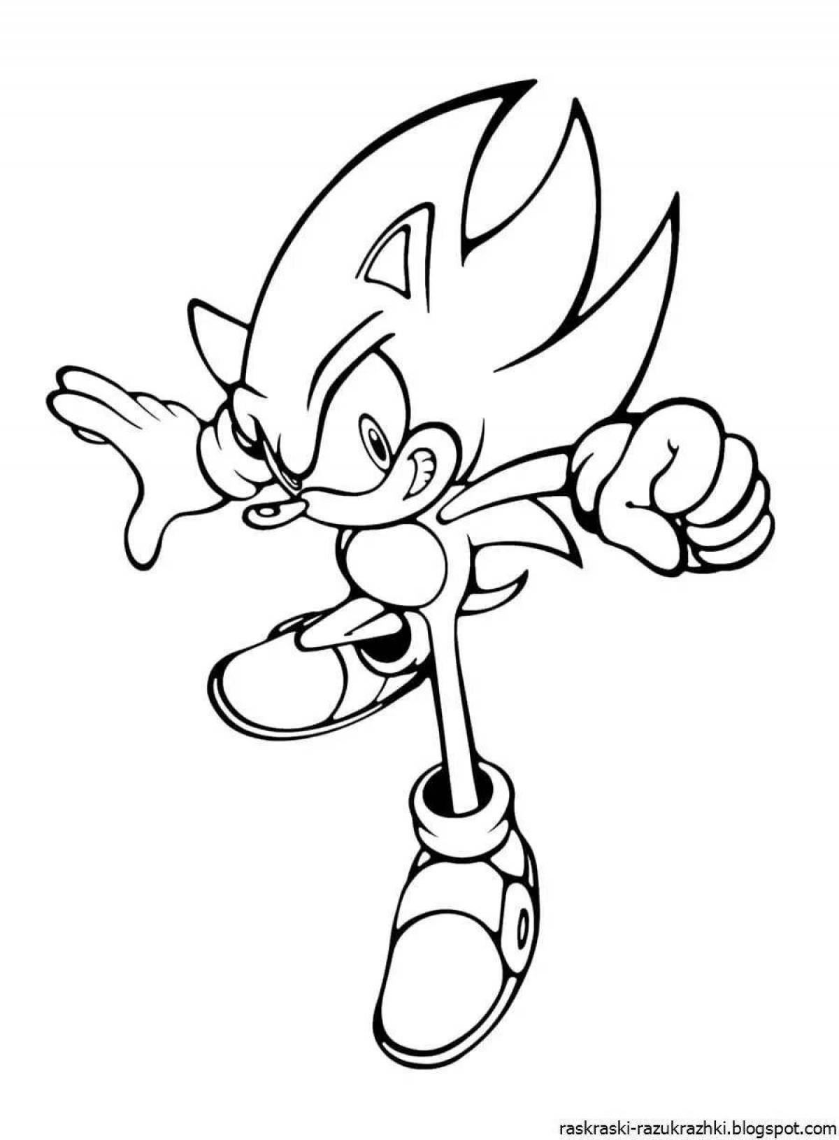 Splendid blue sonic coloring page