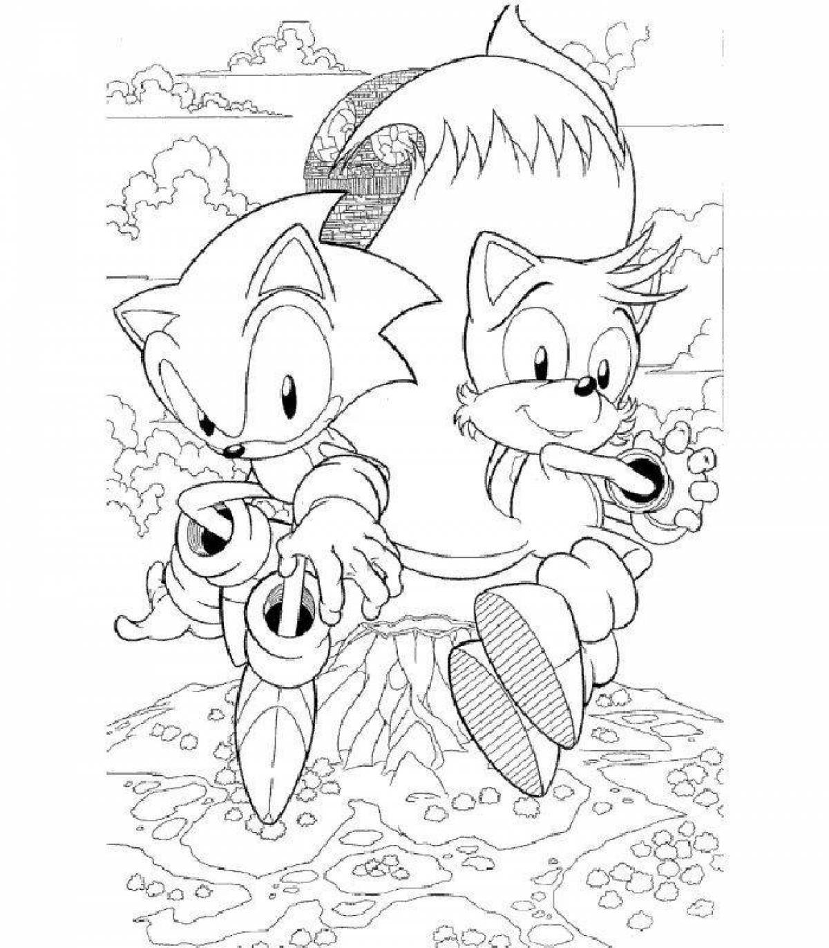 Blue sonic animation coloring book