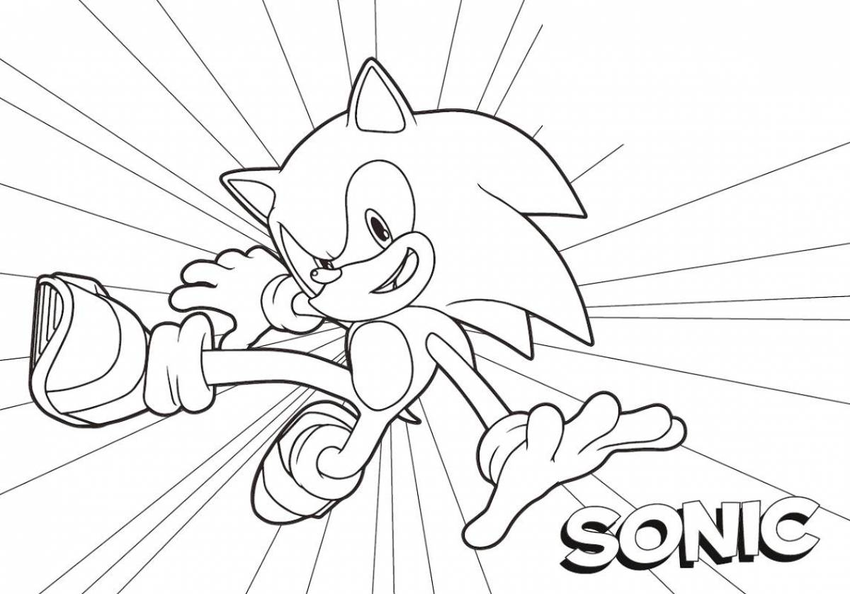 Beautiful blue sonic coloring page