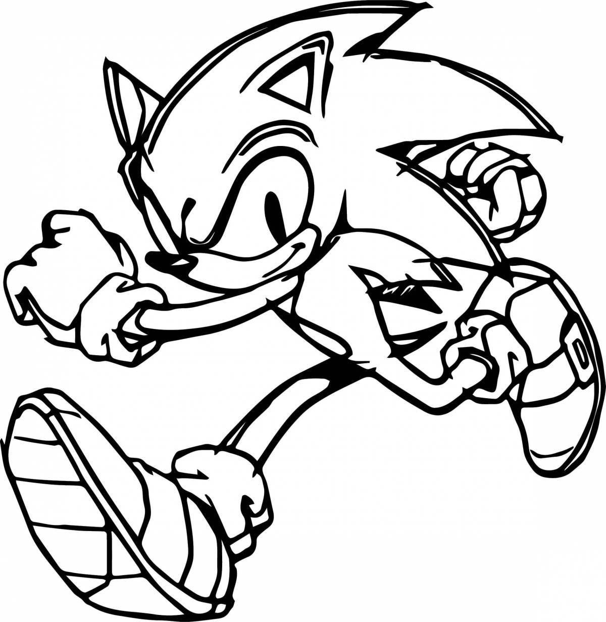 Serene blue sonic coloring page