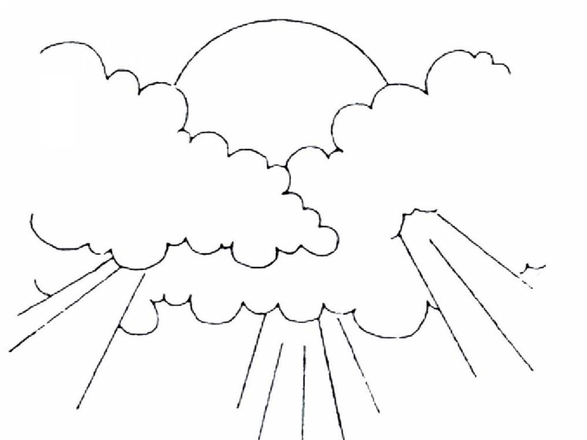 Контур ясный. Облако раскраска. Раскраска небо. Раскраска солнце и облака. Небо раскраска для детей.