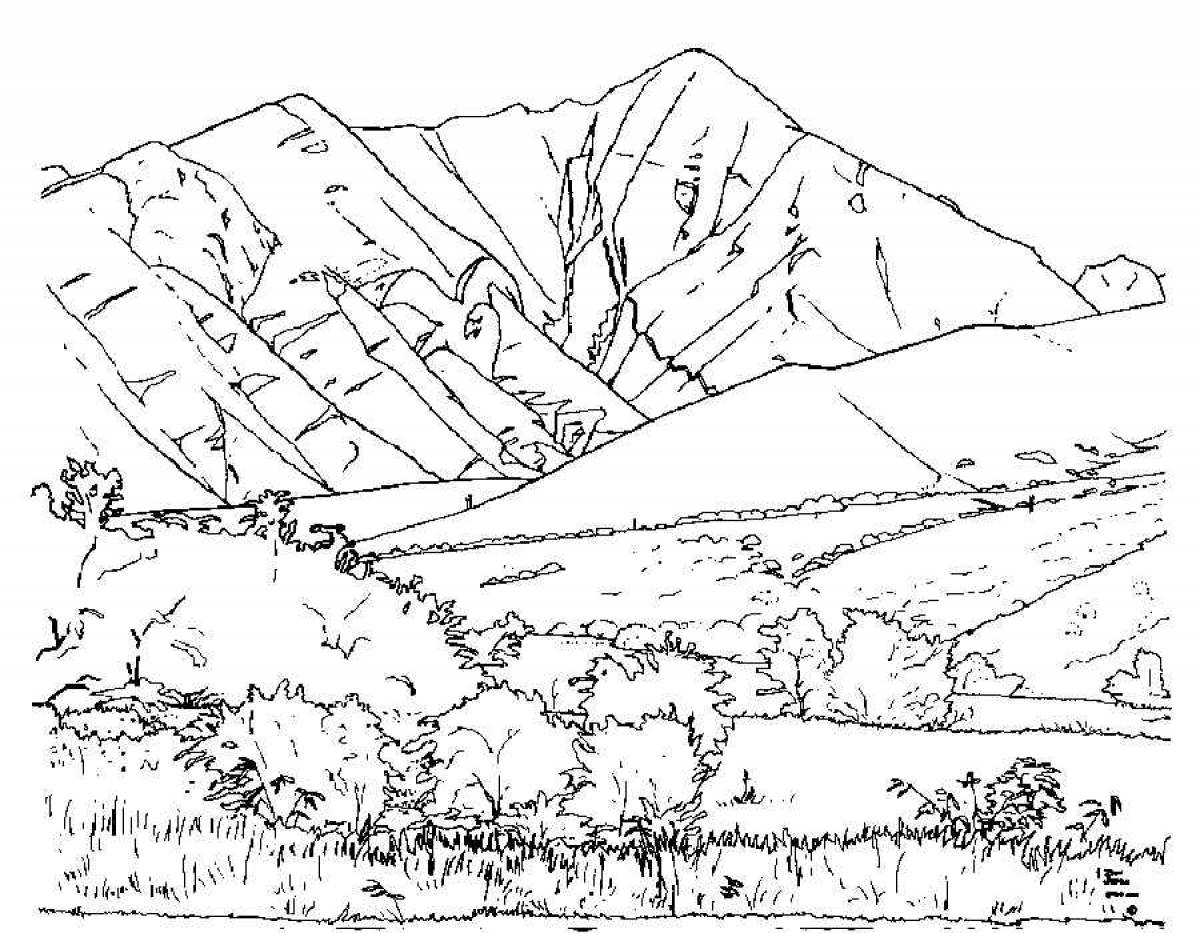 Распечатать горы. Раскраска горы. Горы раскраска для детей. Горный пейзаж раскраска. Раскраска природа горы.