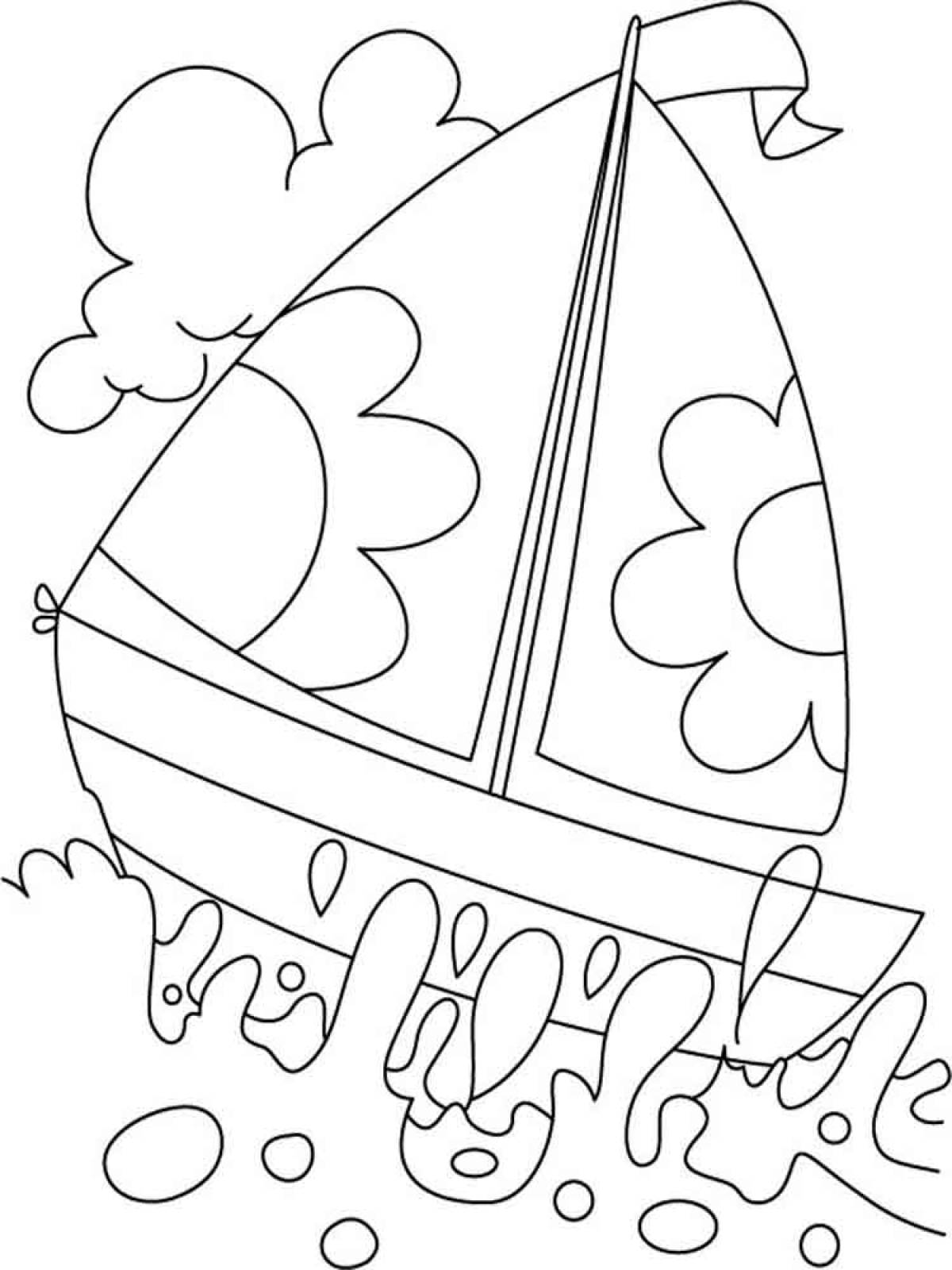 Раскраска для девочек кораблик