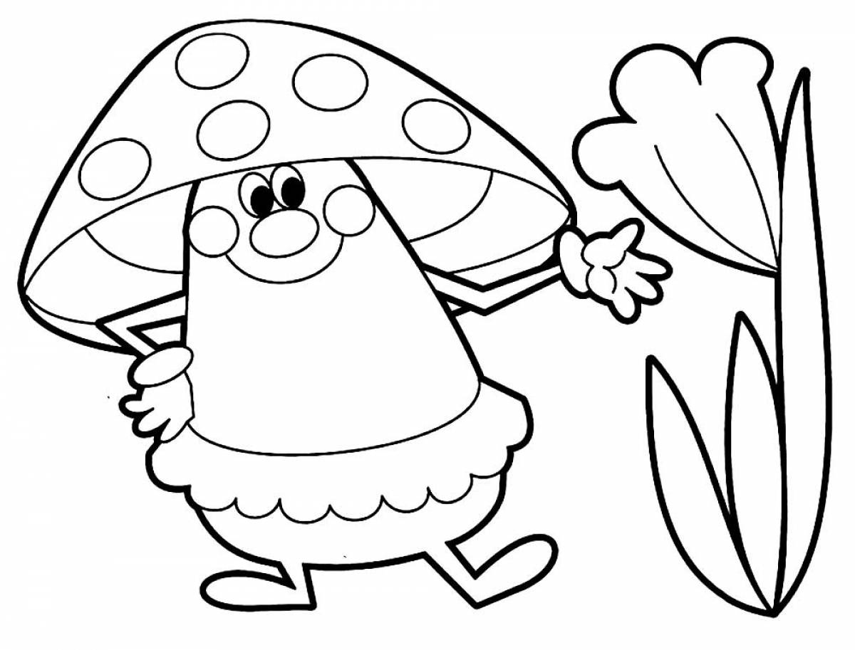 Fly agaric and flower