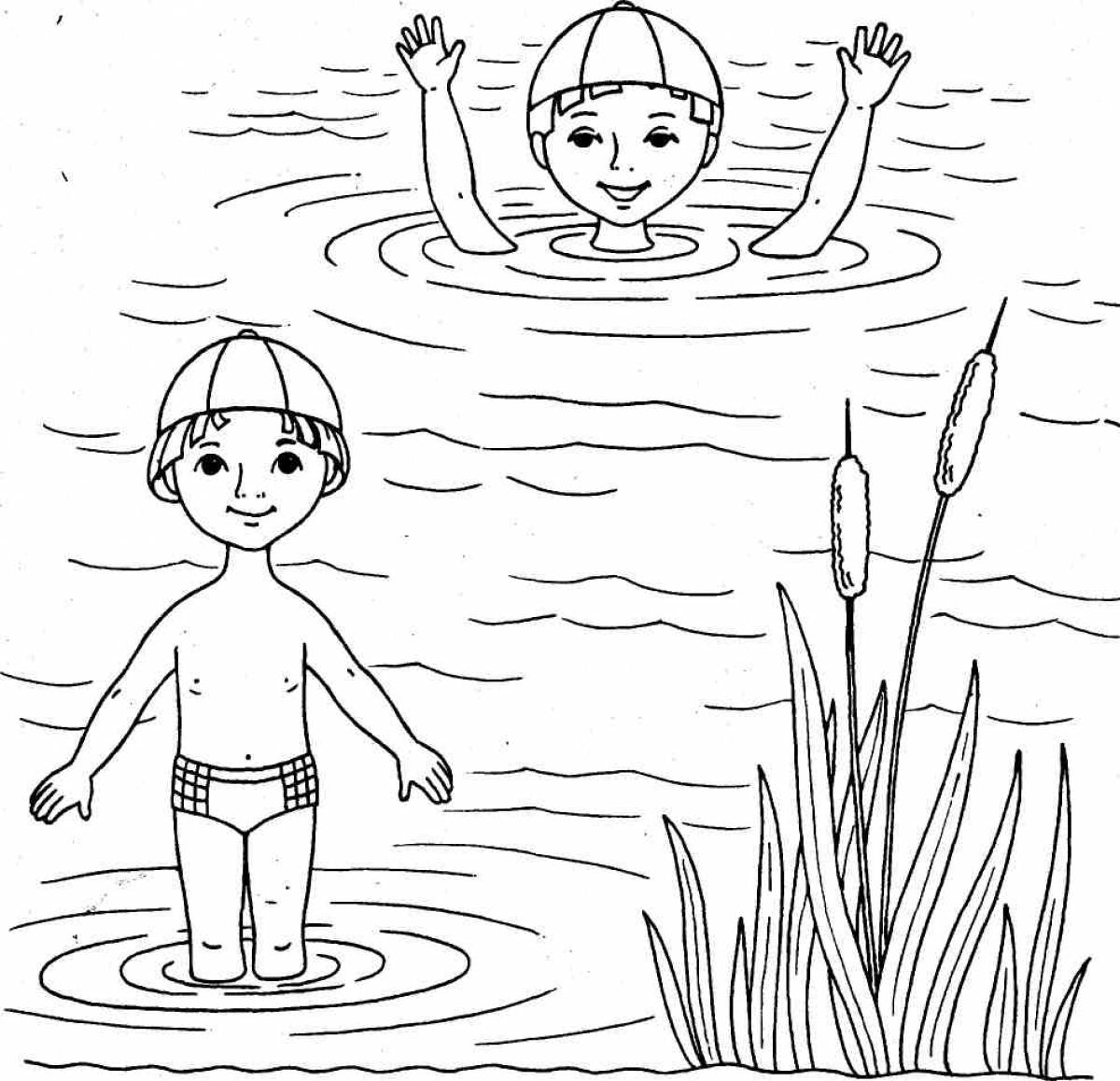 Дети на пруду