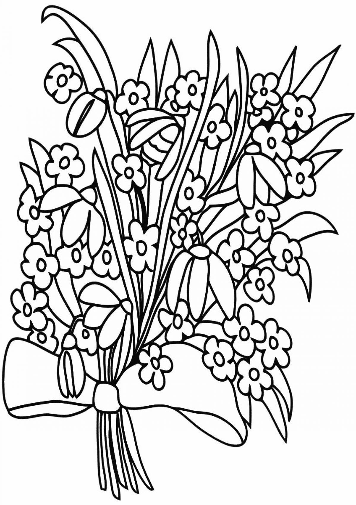 Forget-me-not coloring book with a bow