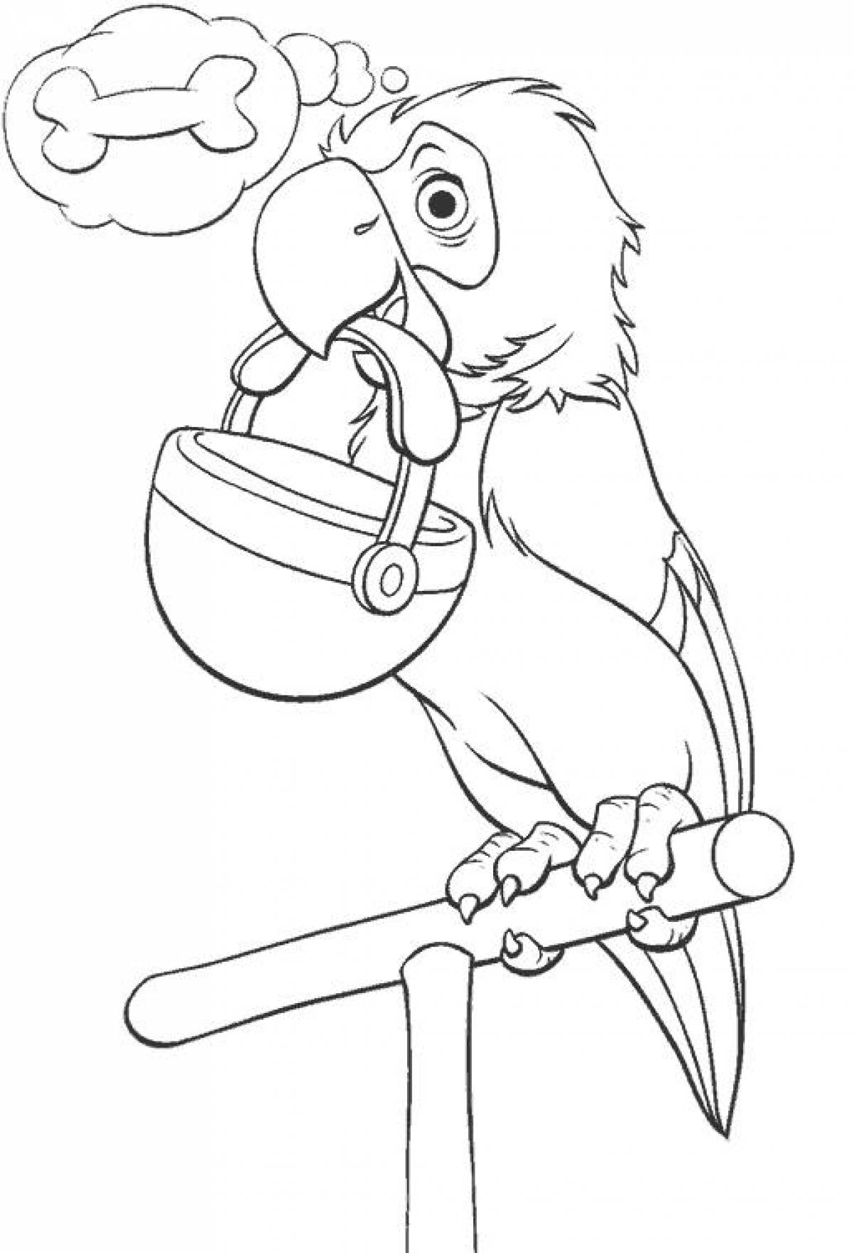 Parrot with a basket