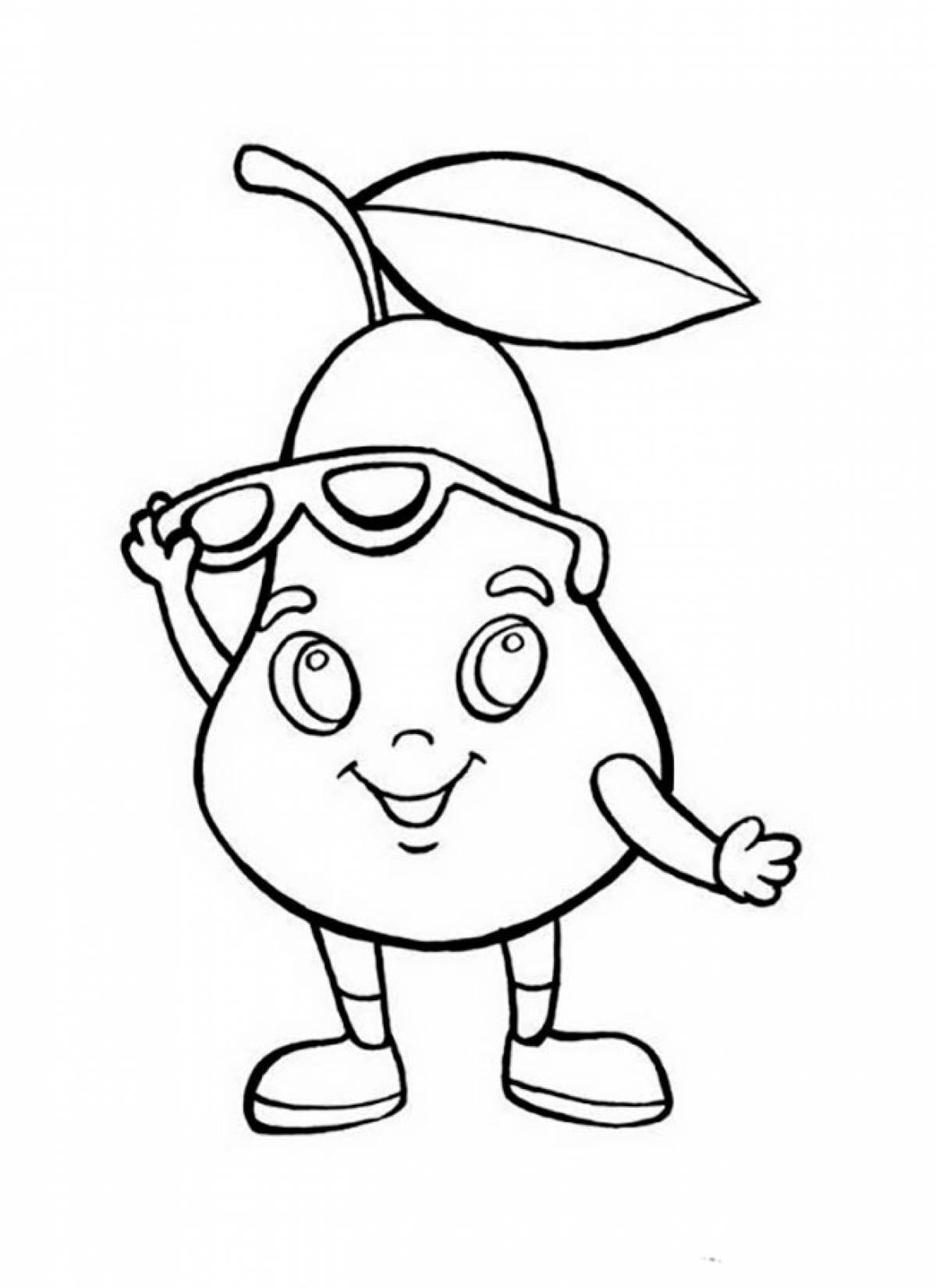 Pear with glasses