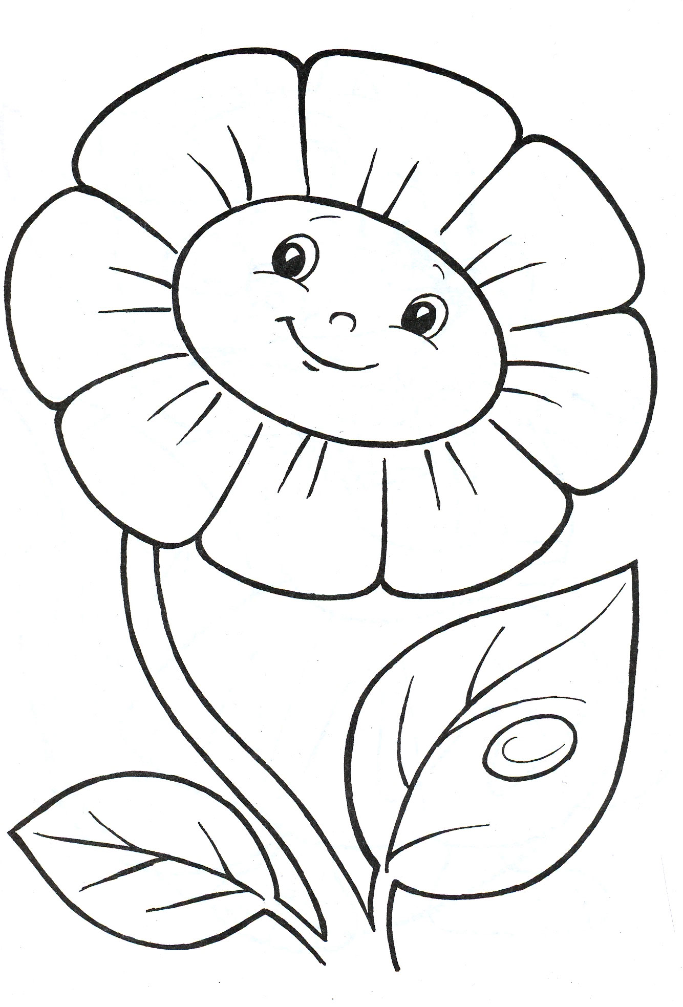 Раскраска Ромашка Распечатать бесплатно | Рисунки цветов, Раскраски, Раскраска для детей