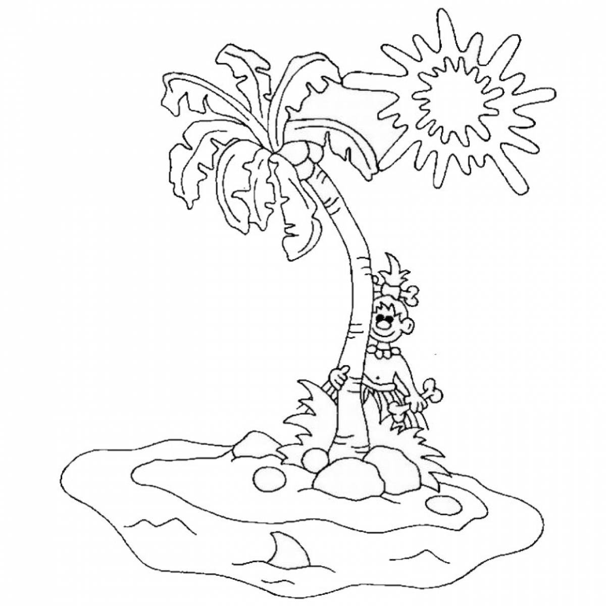 Island coloring page