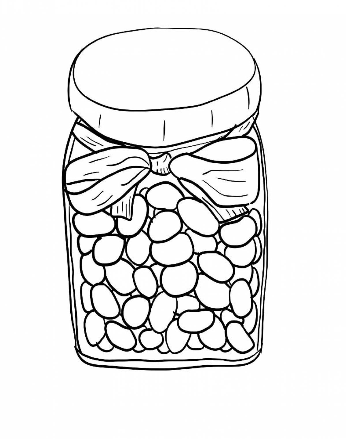 Beans in a jar