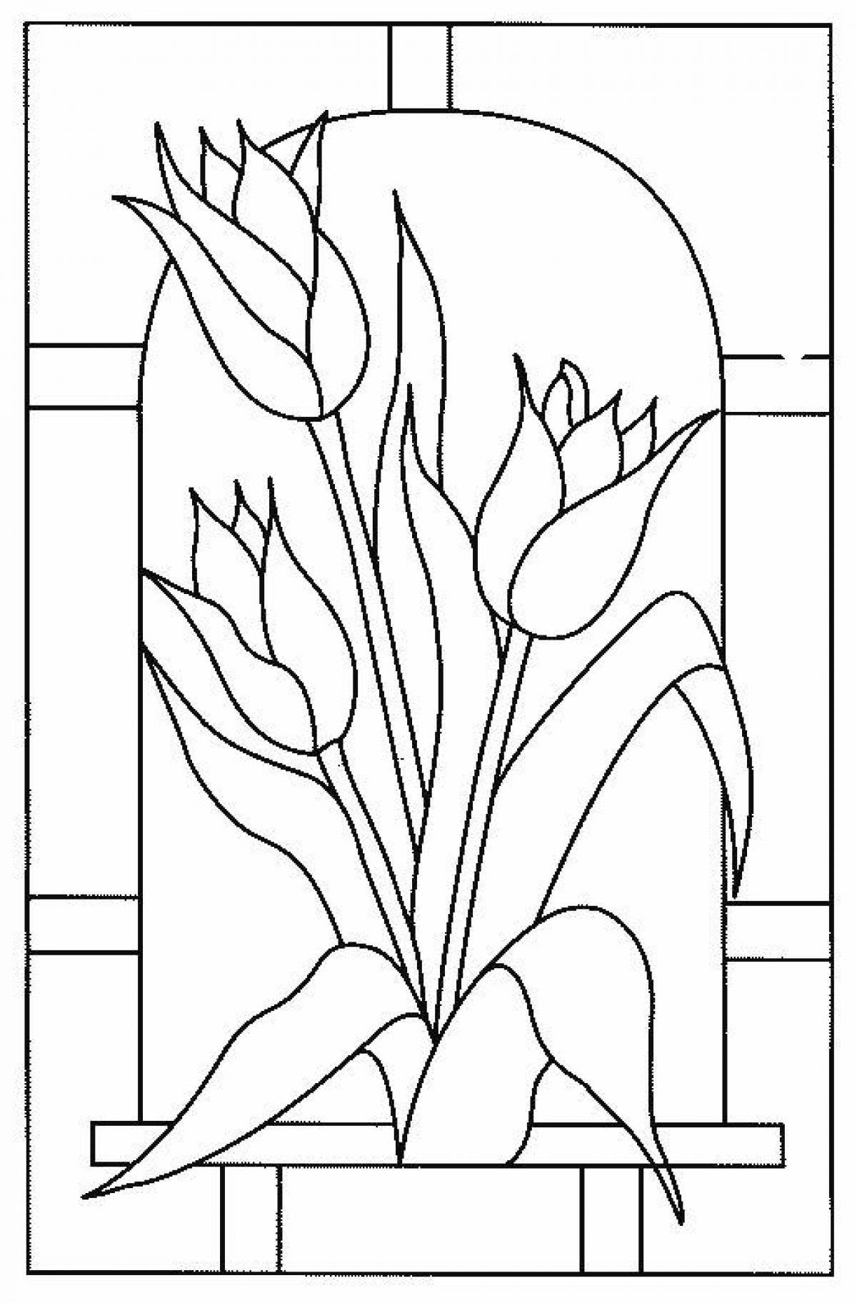 Stained glass tulip