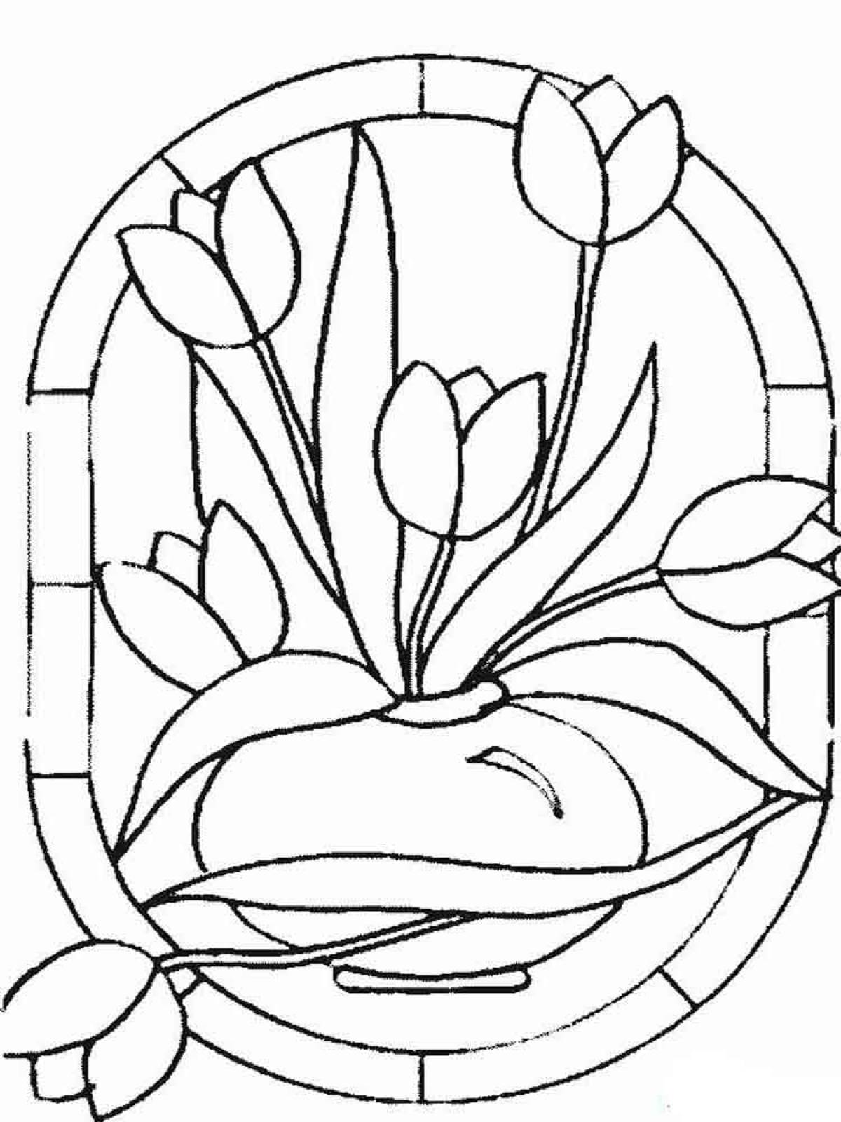 Stained glass tulips