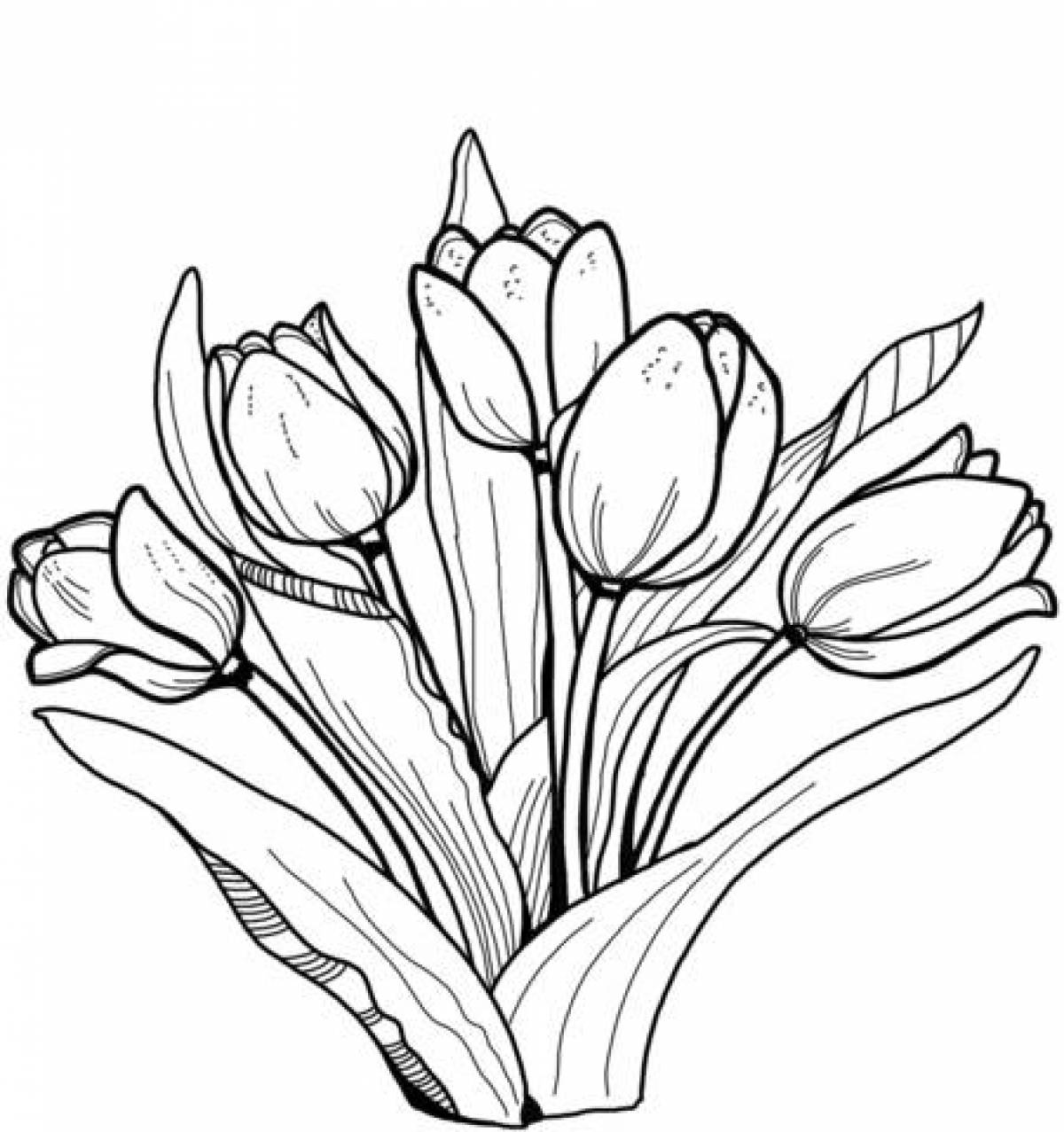 Tulip coloring page