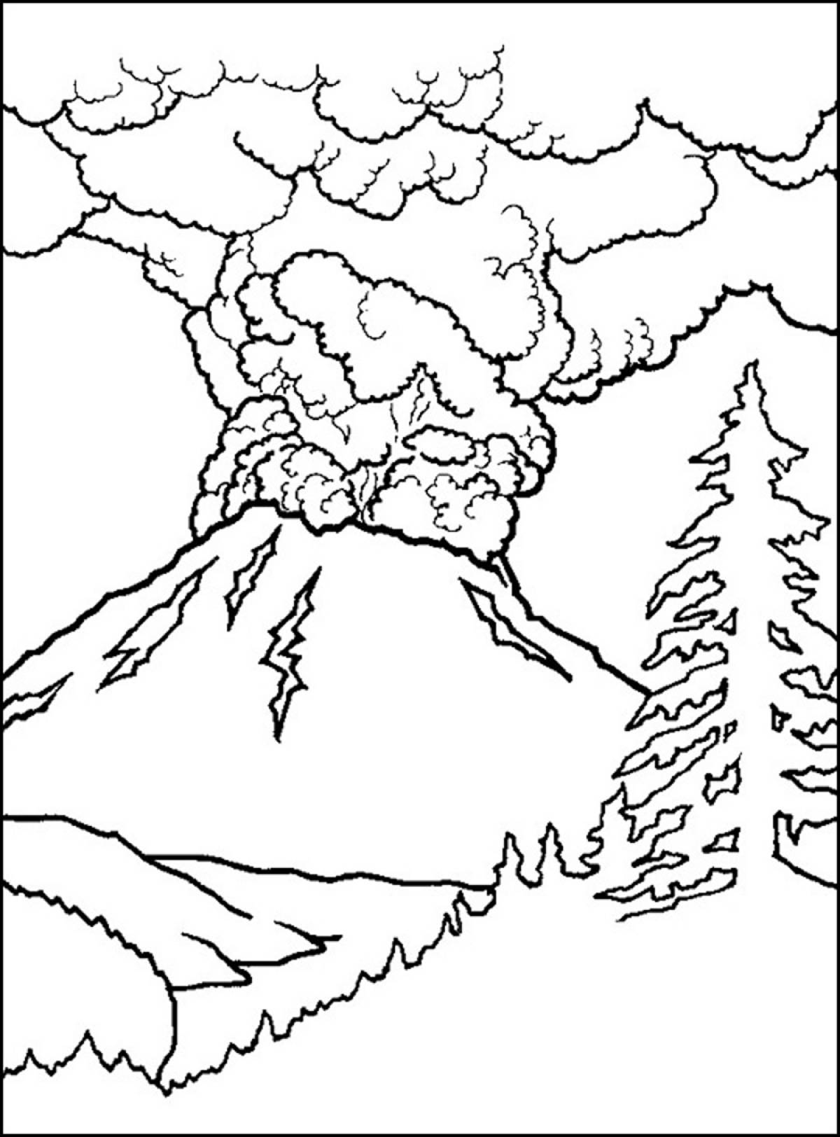 Volcano coloring book