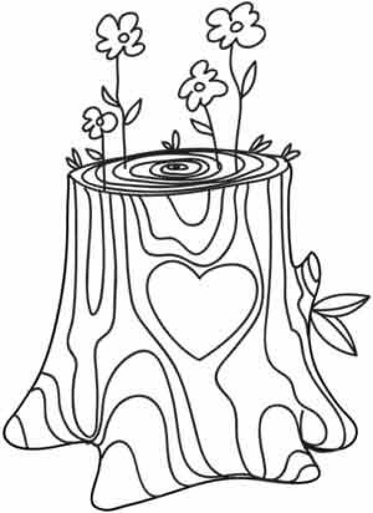 Stump with flowers