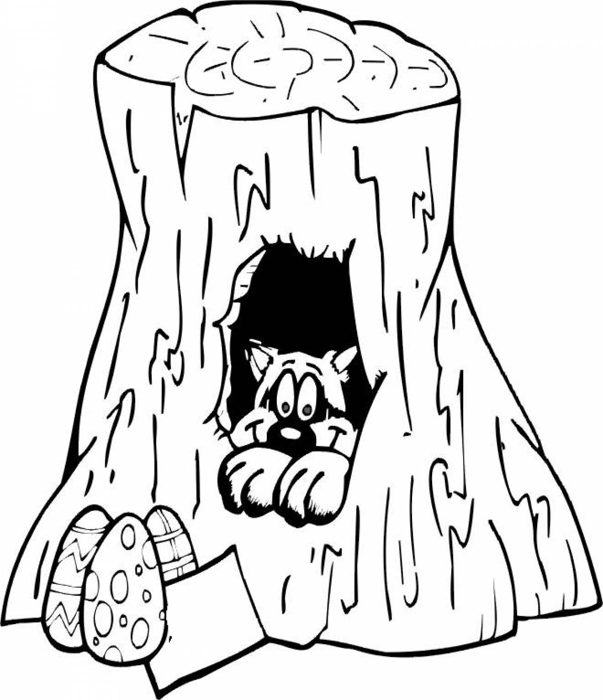 Tree stump coloring page