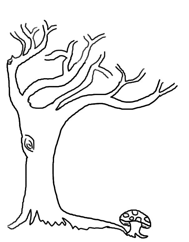 Children's coloring tree without leaves