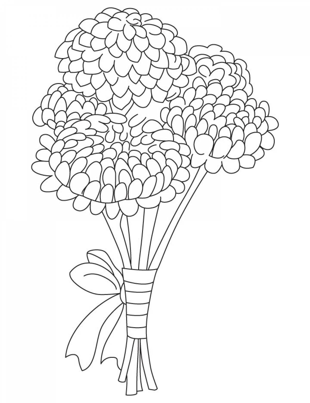 Chrysanthemums with a bow