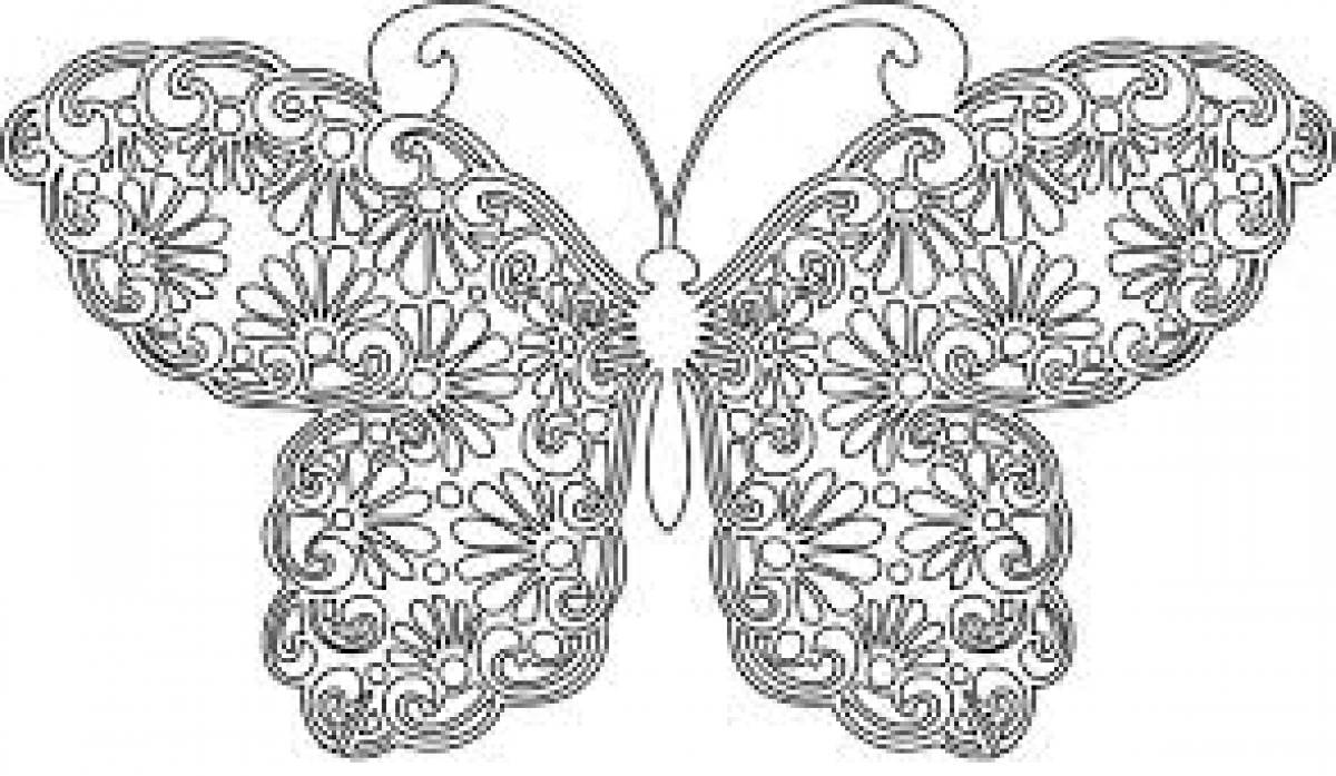 Butterfly antistress coloring page