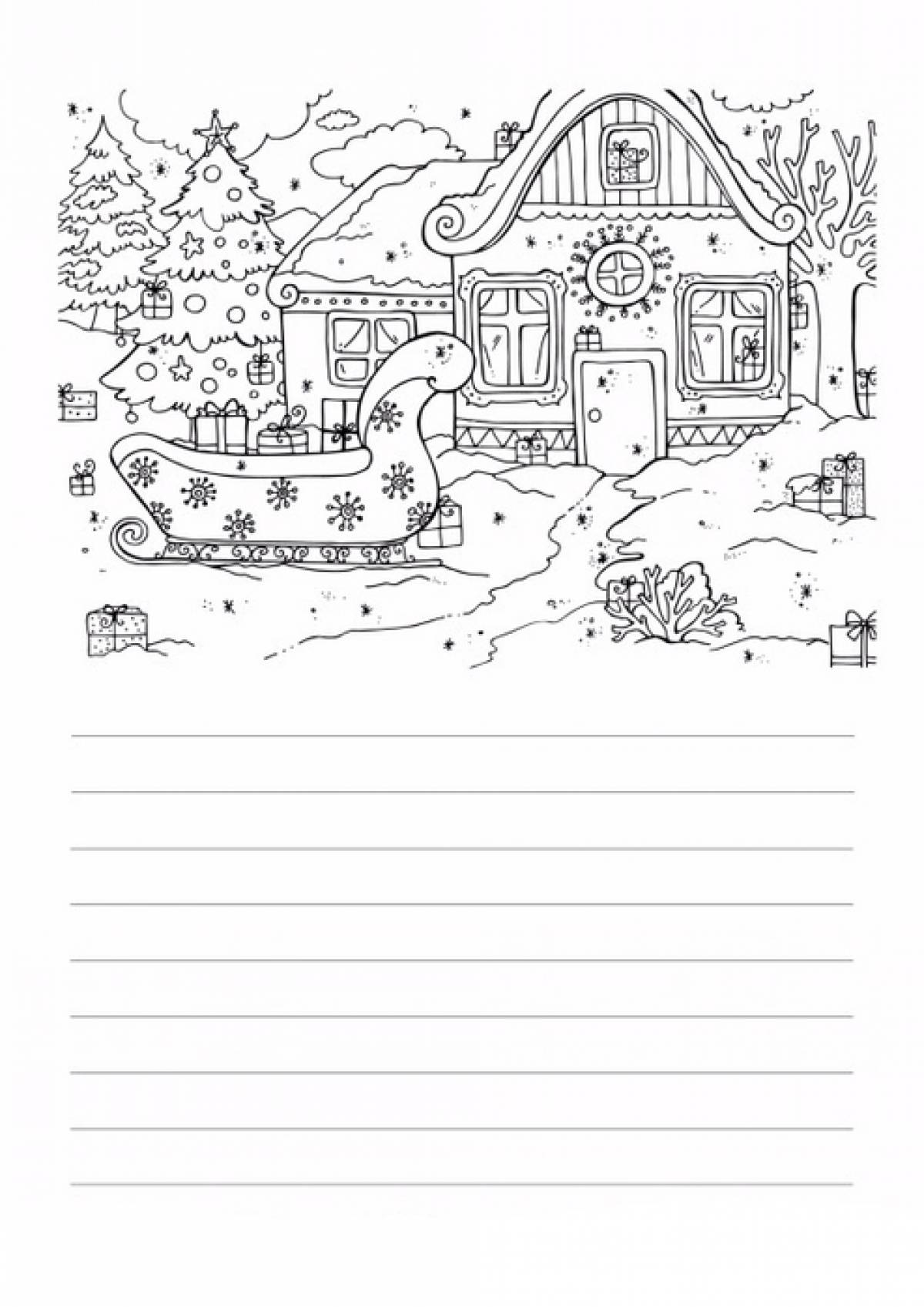 Coloring page letter to santa claus