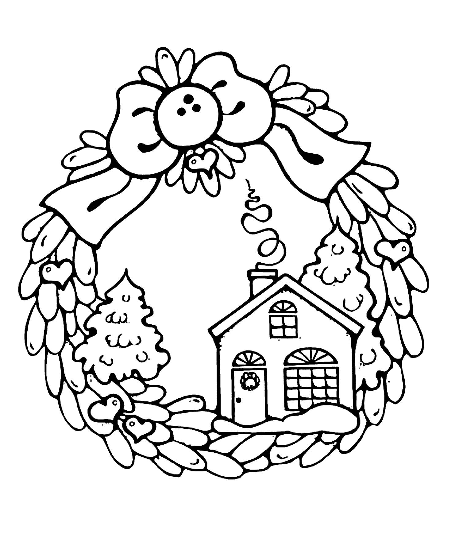 Wreath with a house