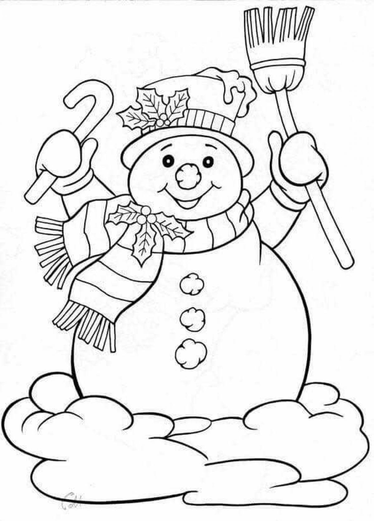 Snowman with candy