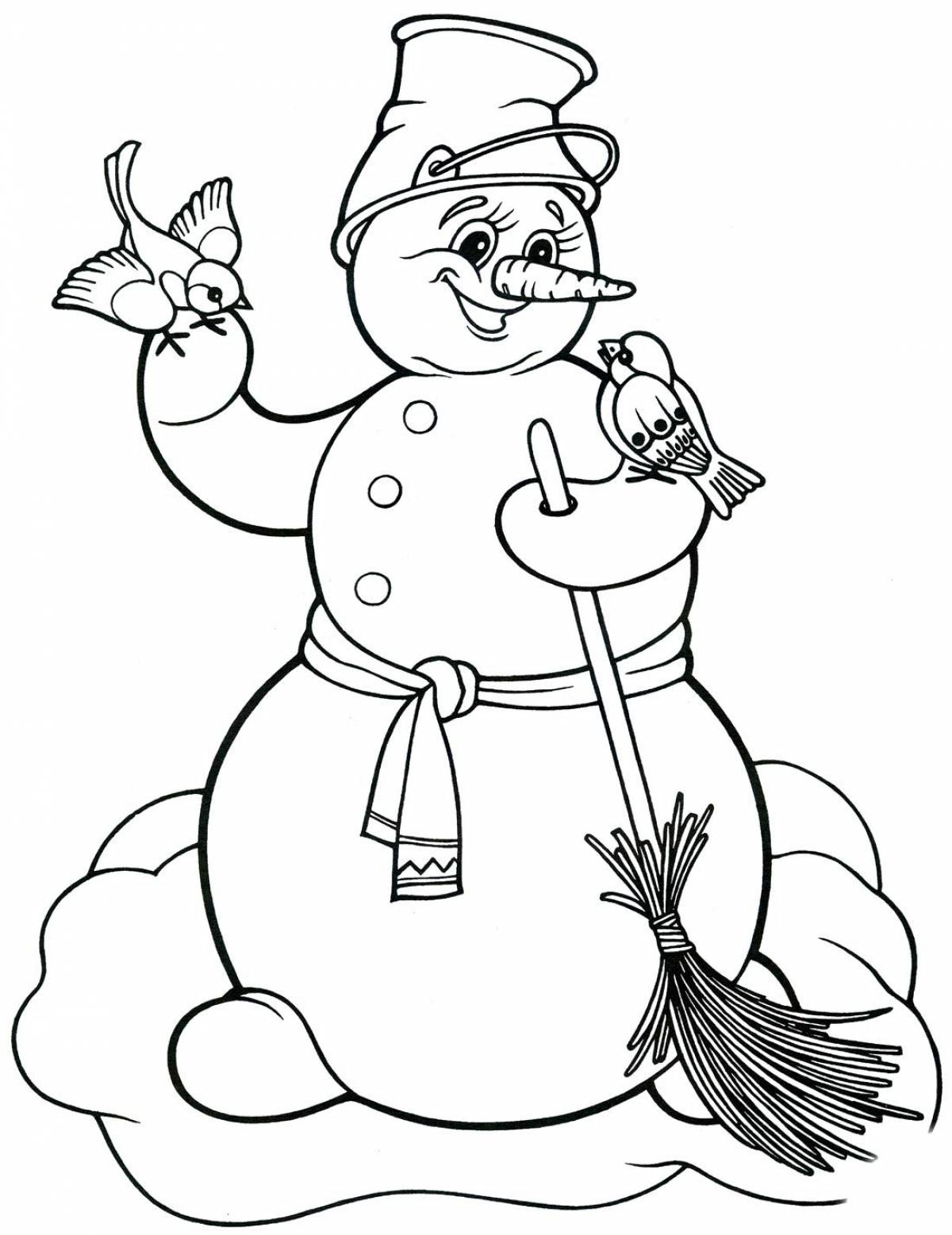 Snowman with bucket