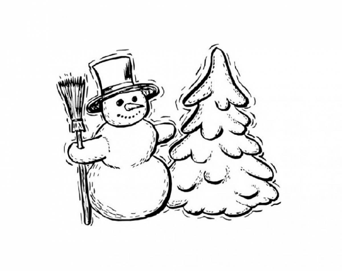 Snowman at the Christmas tree