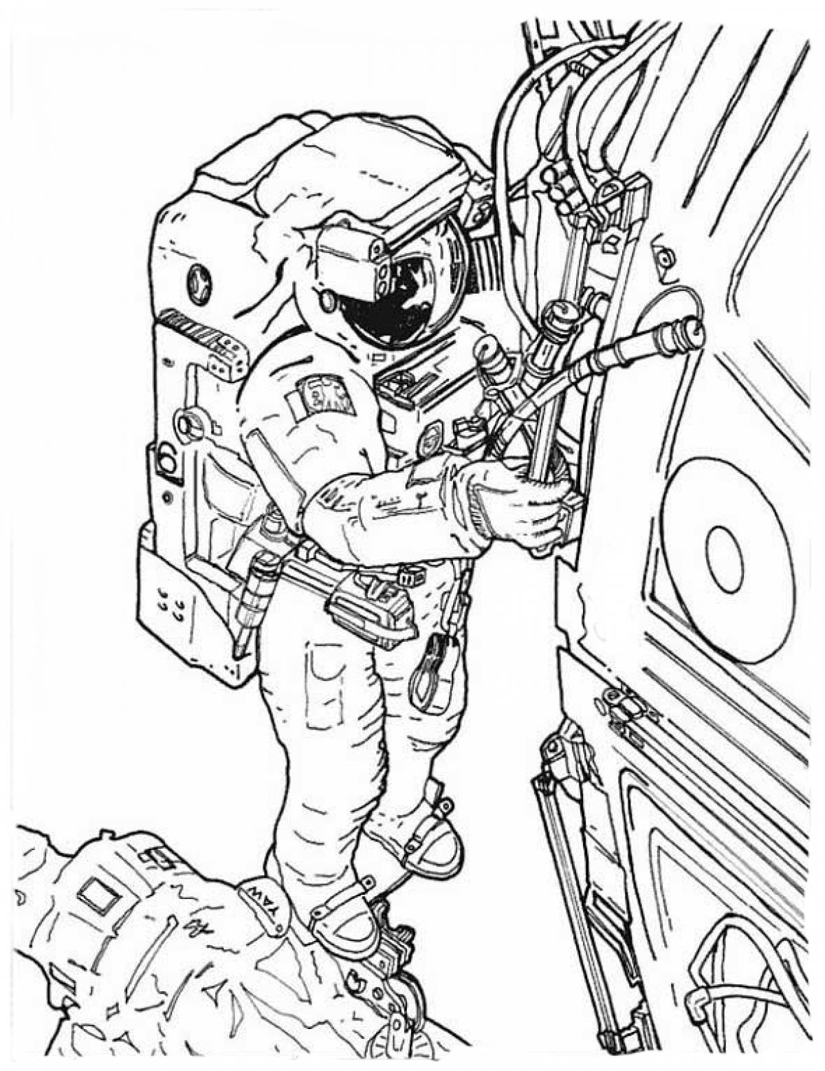 Astronaut and spaceship
