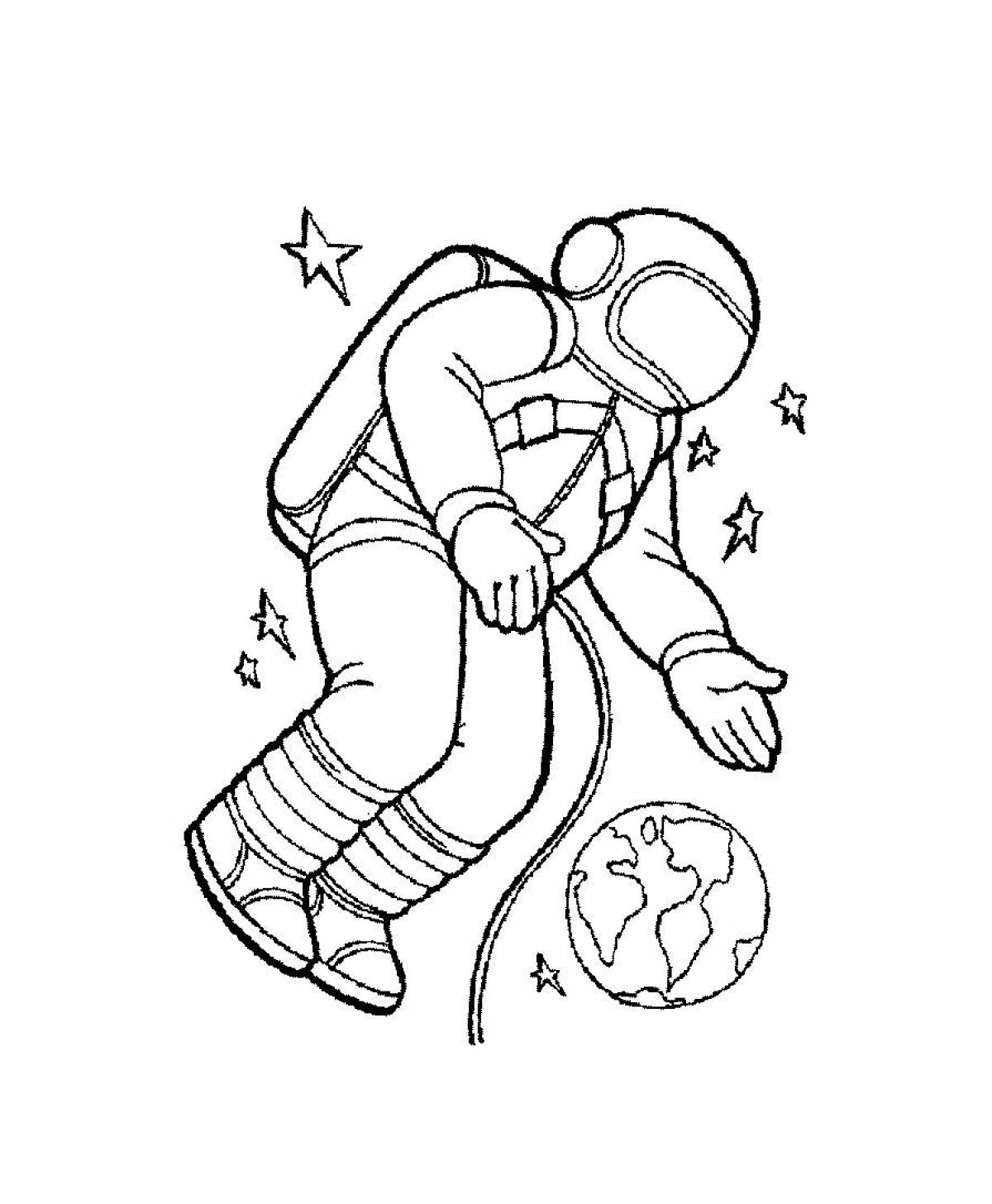 April 12 - Cosmonautics Day coloring page