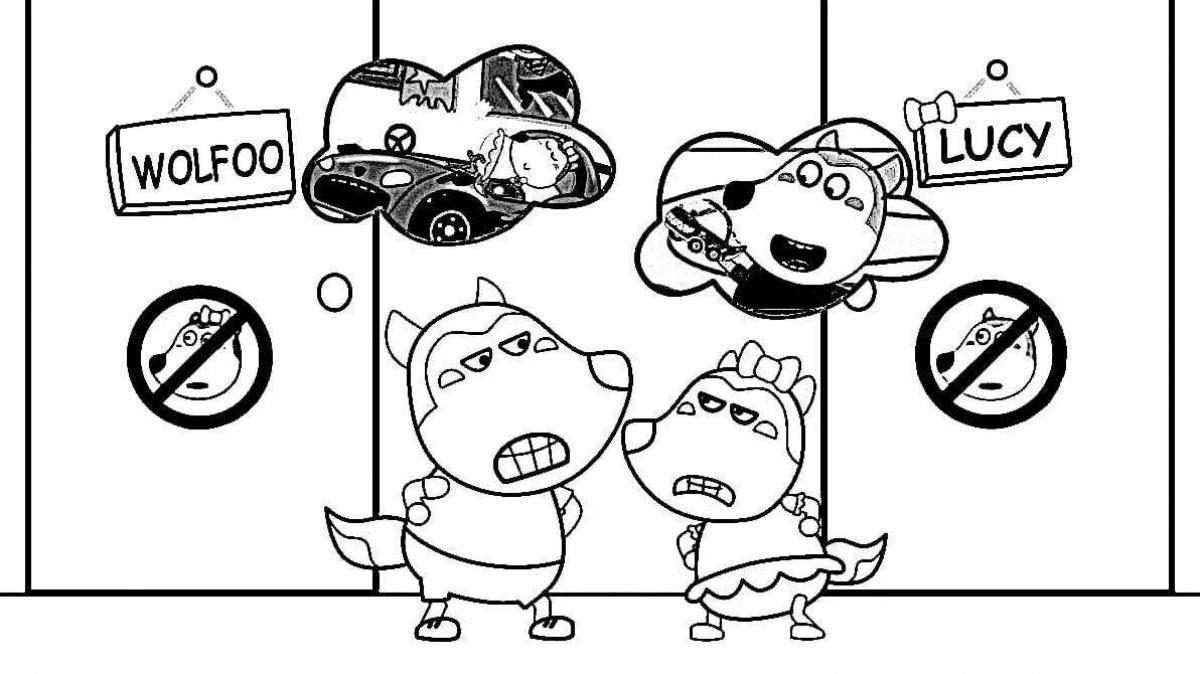 раскраска вульфа. раскраска вульфа и люси. вулфу раскраска. раскраска вульфа и люси. Wolfoo lucy мультик.