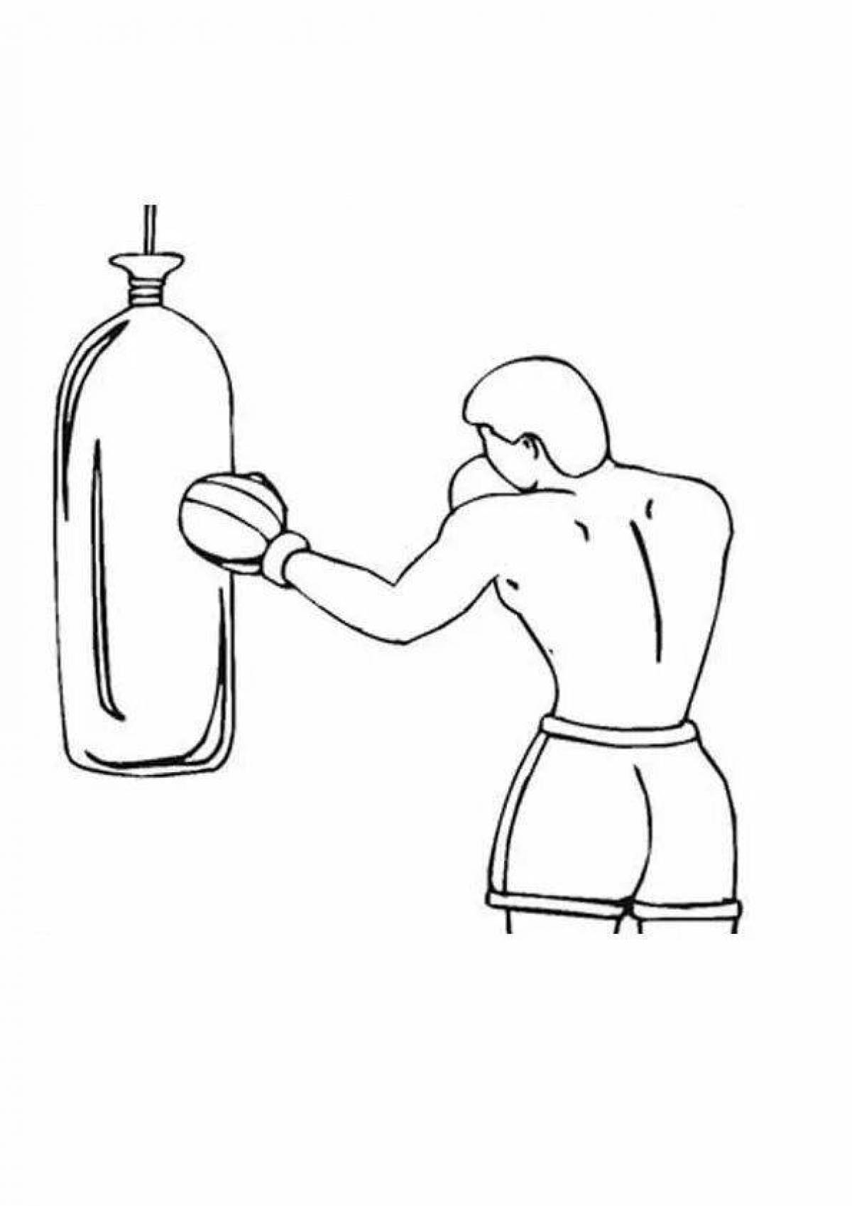 Draw boxing. Раскраска детская бокс. Детские рисунки на тему бокса. Трафарет боксерская груша. Раскраски для мальчиков боксеры.