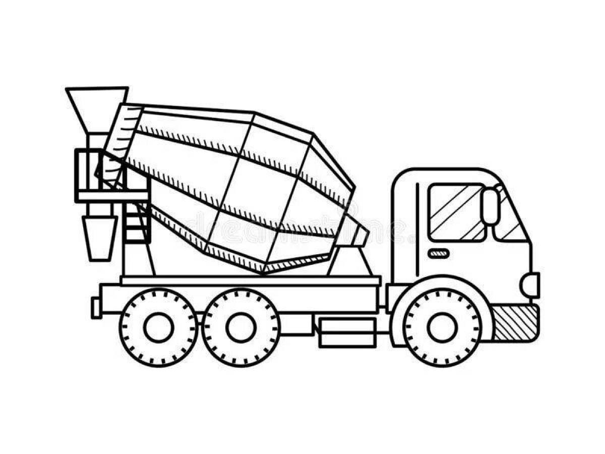 Бетономешалка картинка раскраска