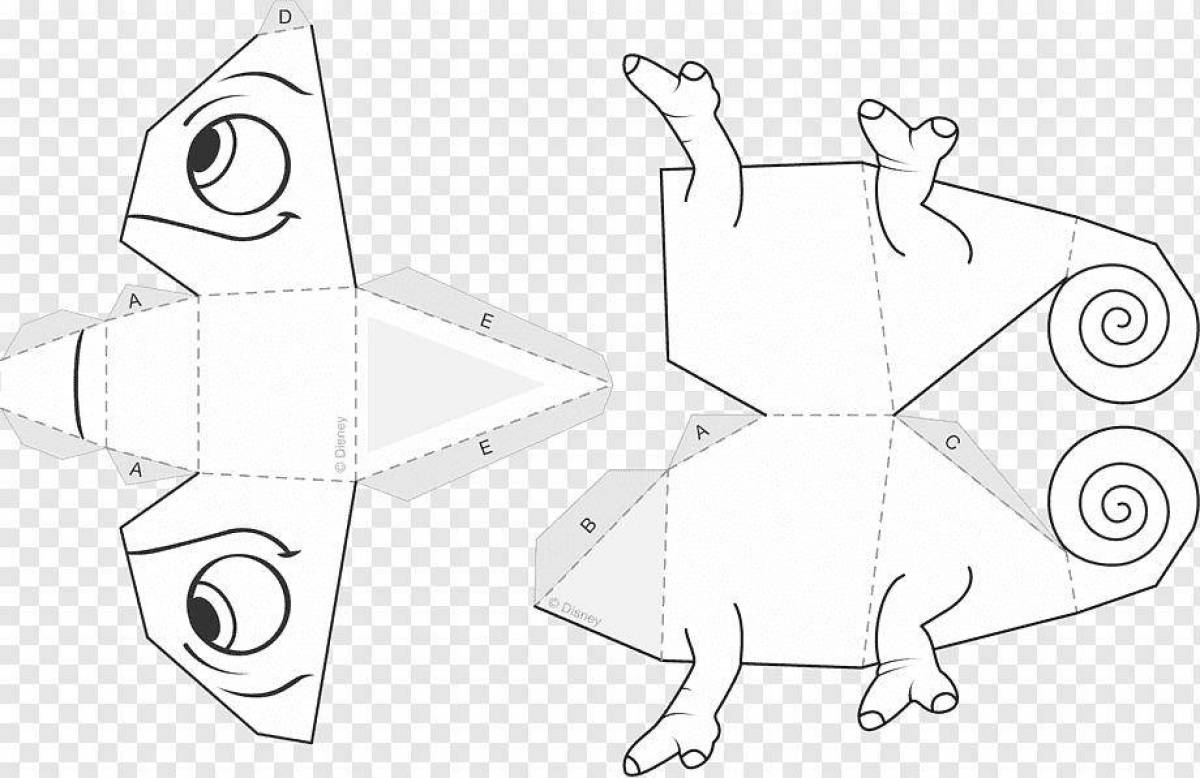 Объемные фигуры из бумаги схемы распечатать животные для склеивания