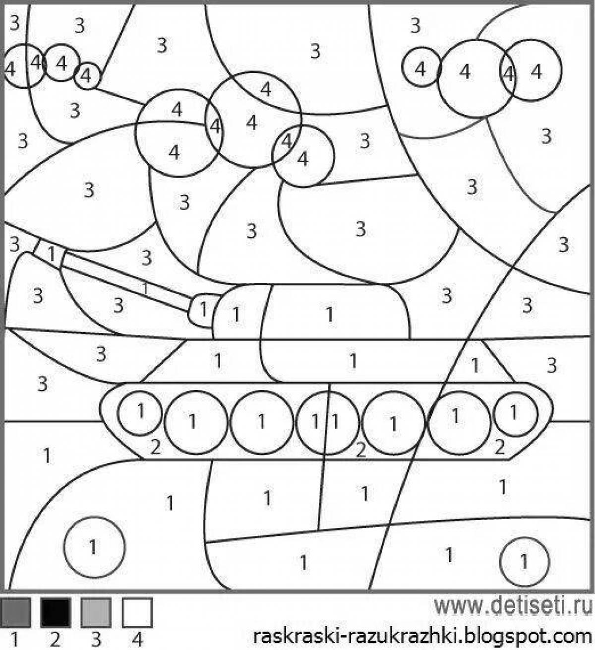 Раскрась рисунок по цифрам