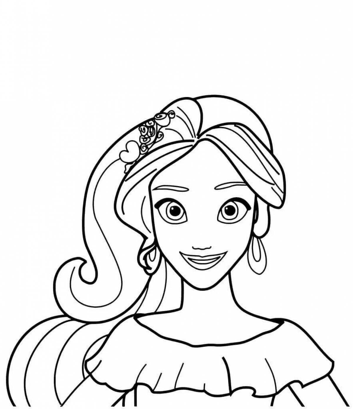 Shiny elena princess coloring book
