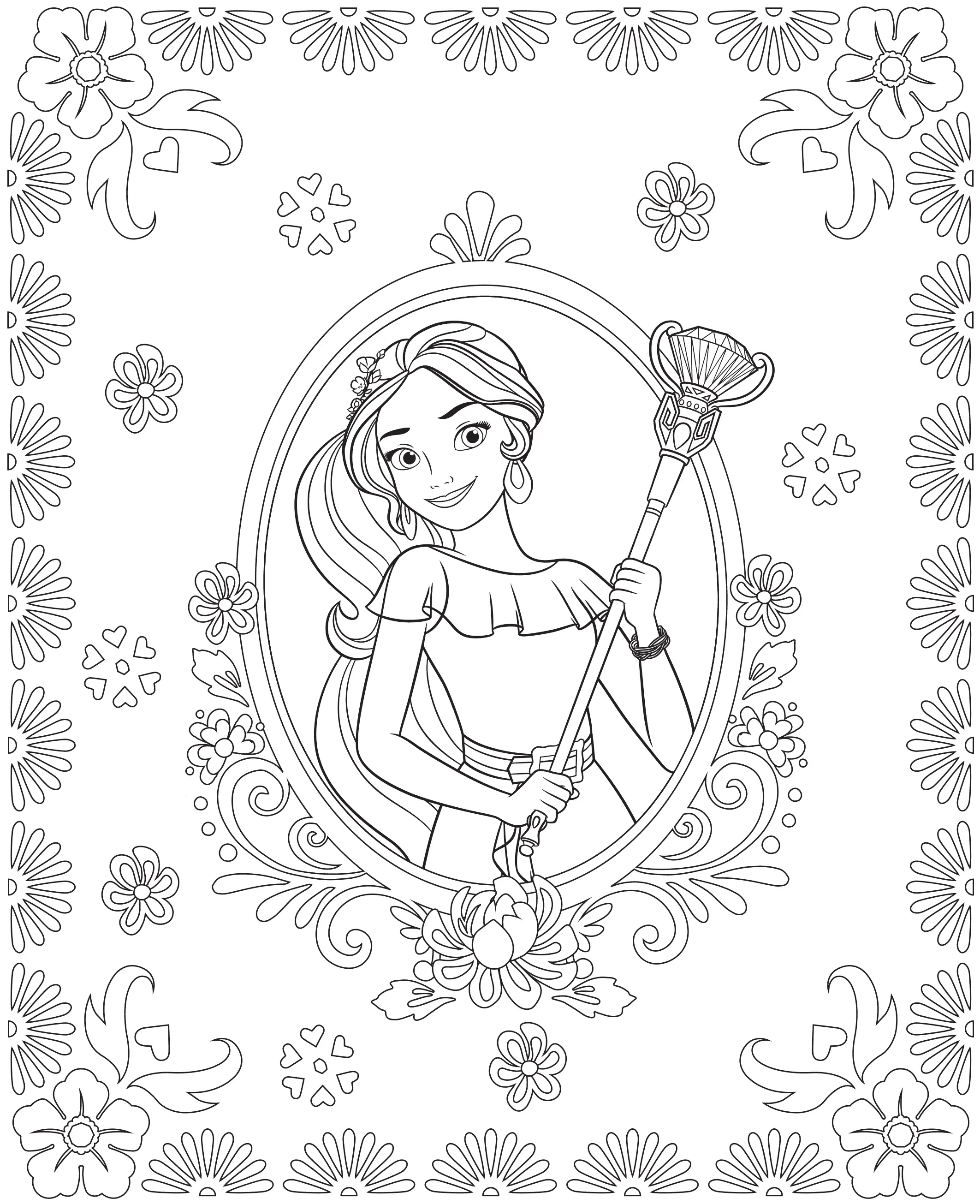 Elegant princess elena coloring book