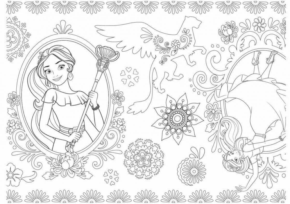 Bright elena princess coloring page