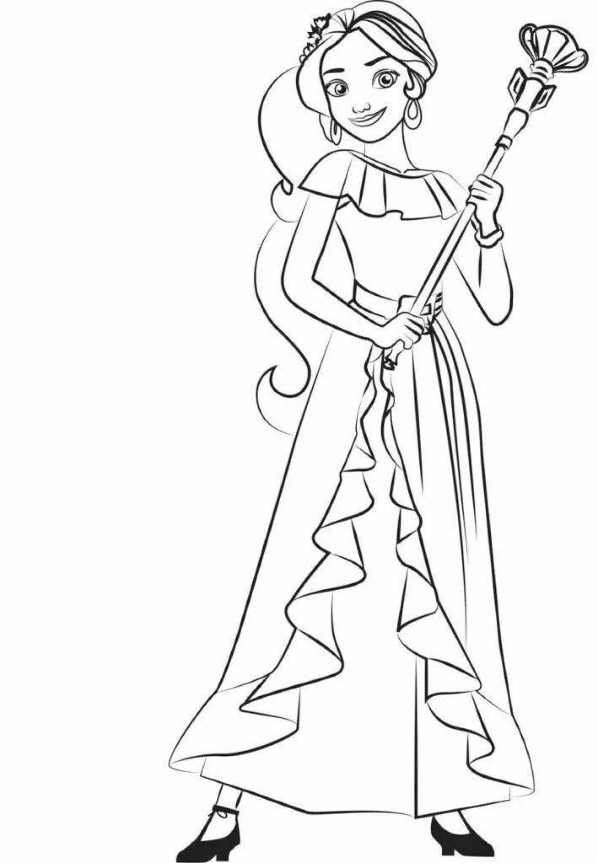 Coloring page graceful elena princess