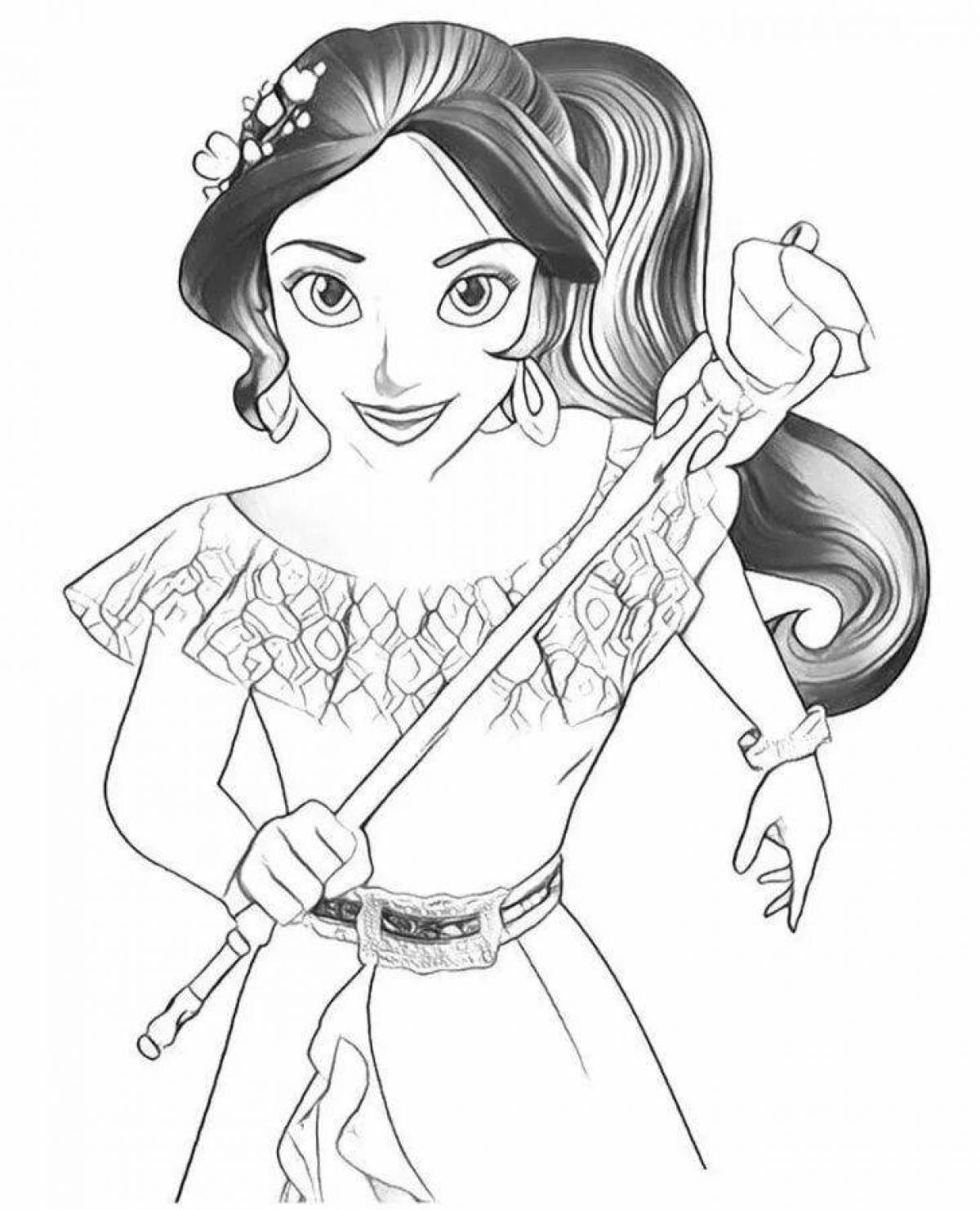 Princess Elena's Animated Coloring Page