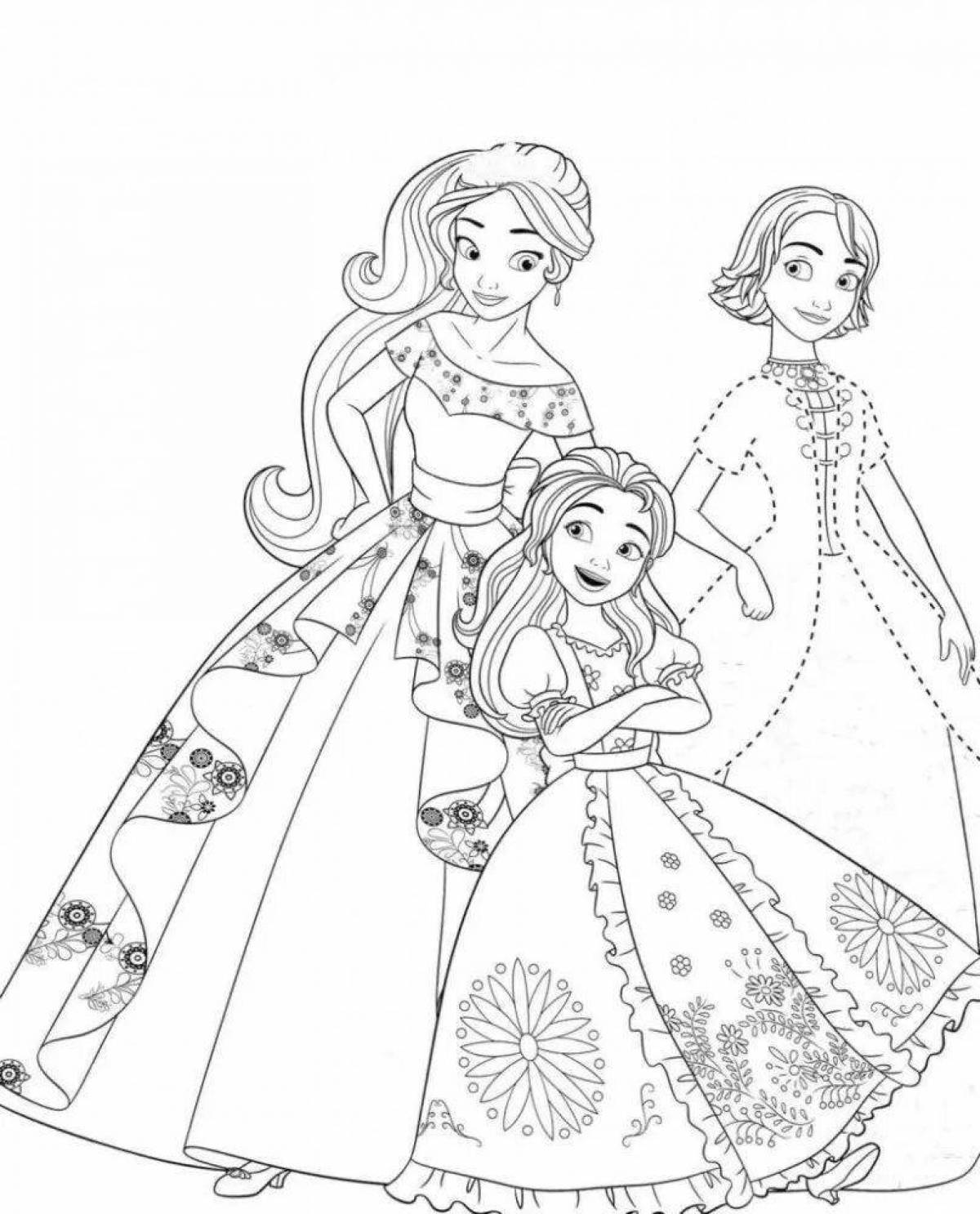 Coloring page alluring elena princess