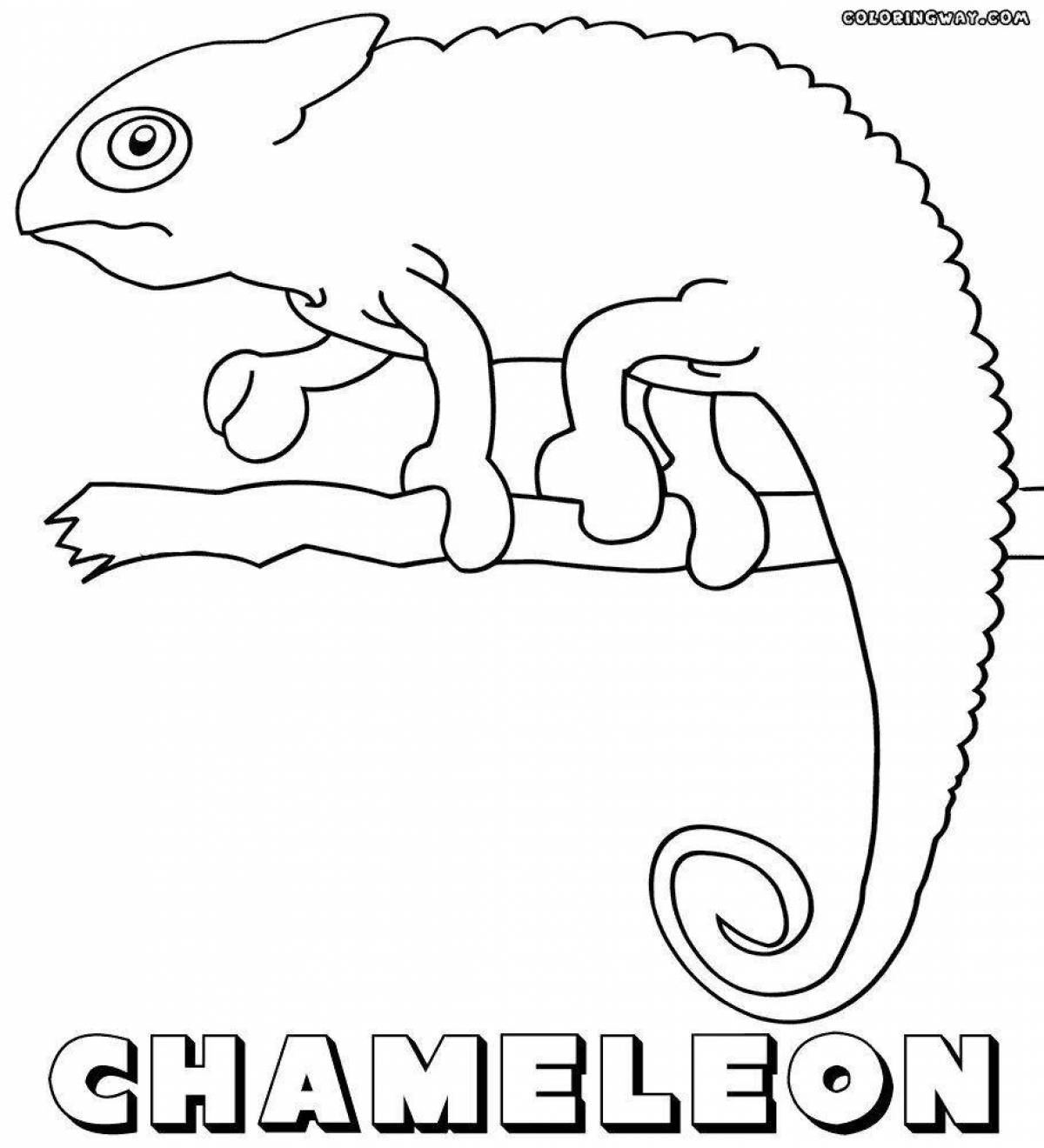 Фото Захватывающая раскраска хамелеон