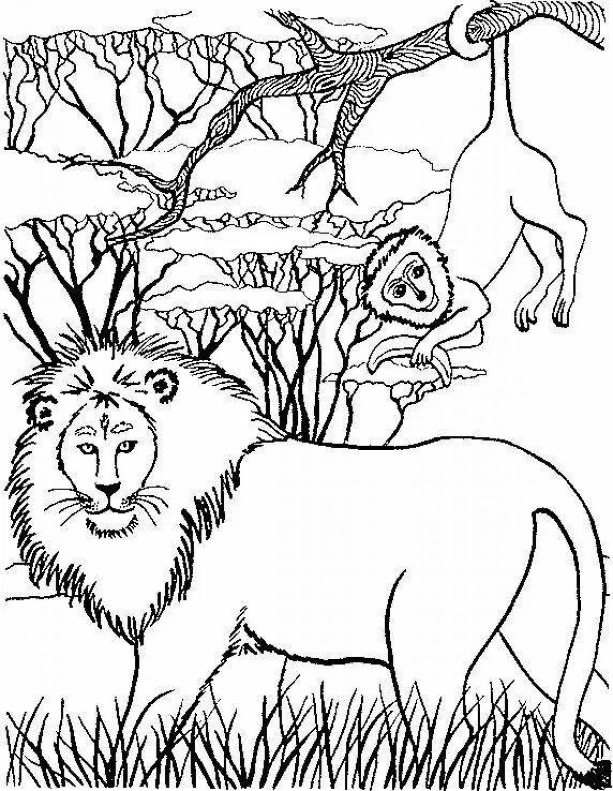 Glittering African mongoose coloring page