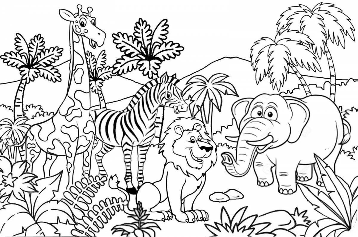Coloring book magnanimous african earthwolf